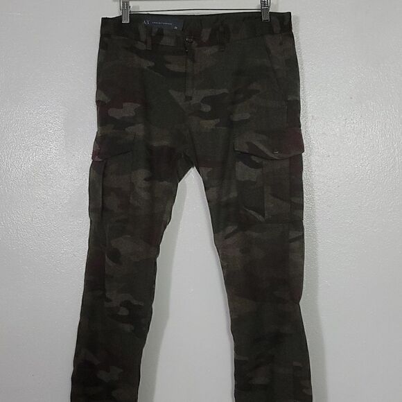 Armani Exchange Wool Cargo Military Print Pants - Picture 2 of 13